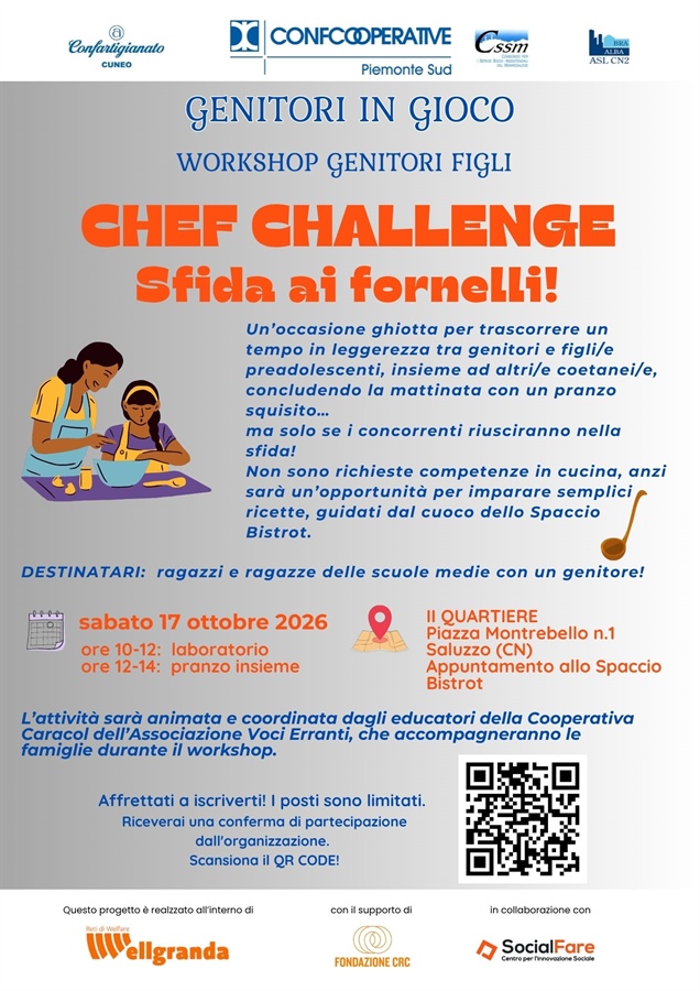 Genitori in gioco: a Saluzzo una Chef Challenge per rafforzare le relazioni familiari